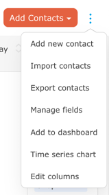 Contacts screen more menu