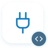 Plug with code brackets